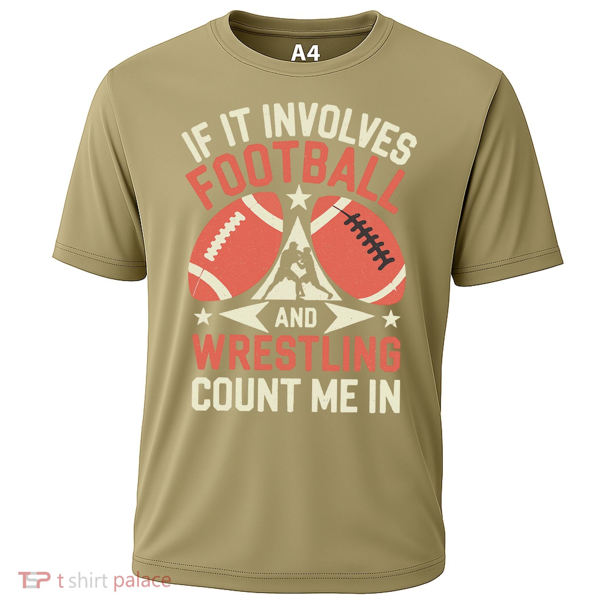 If It Involves Football And Wrestling Count Me In Cooling Performance Crew T-Shirt