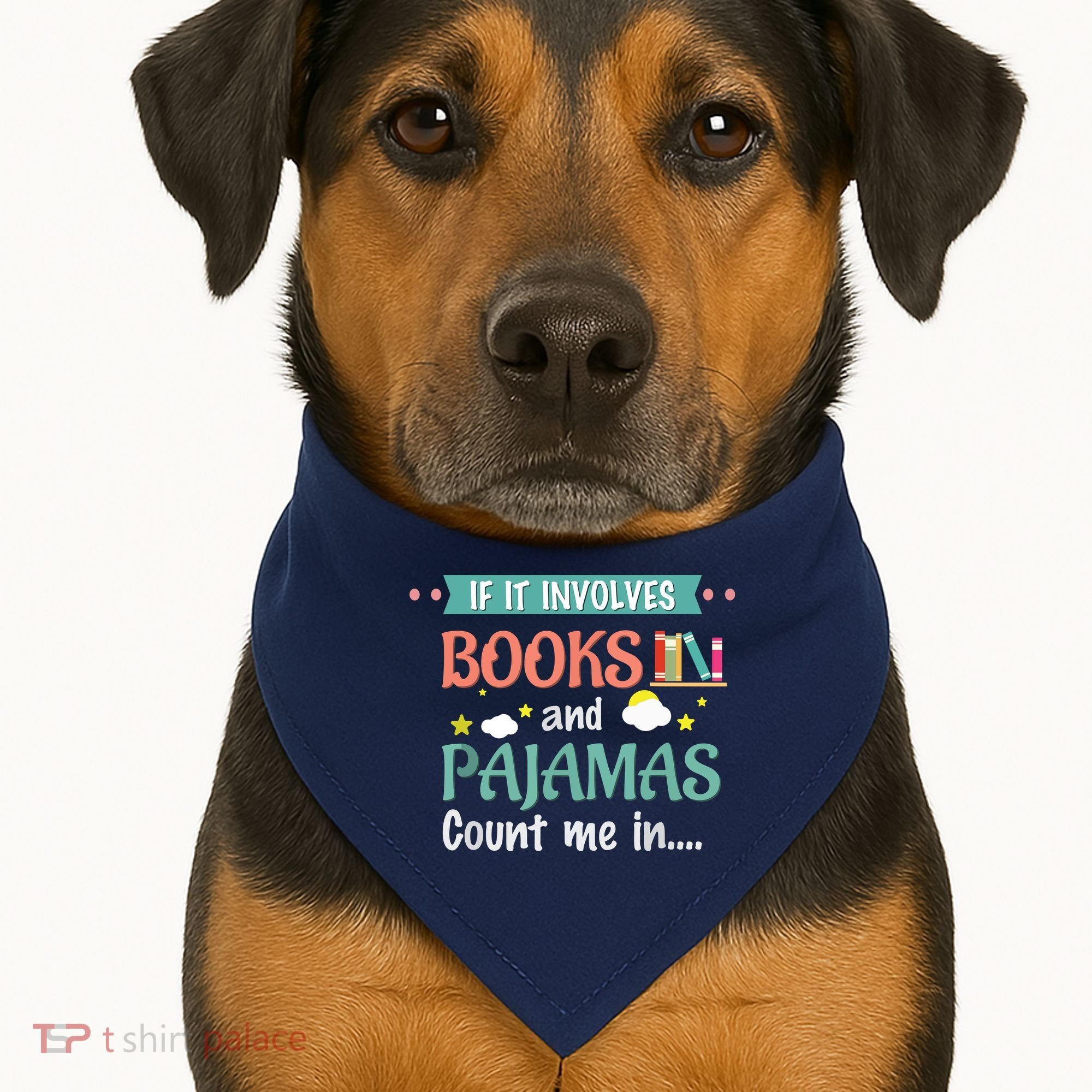 If It Involves Books And Pajamas Book Lover Gift USA-Made Doggie Bandana