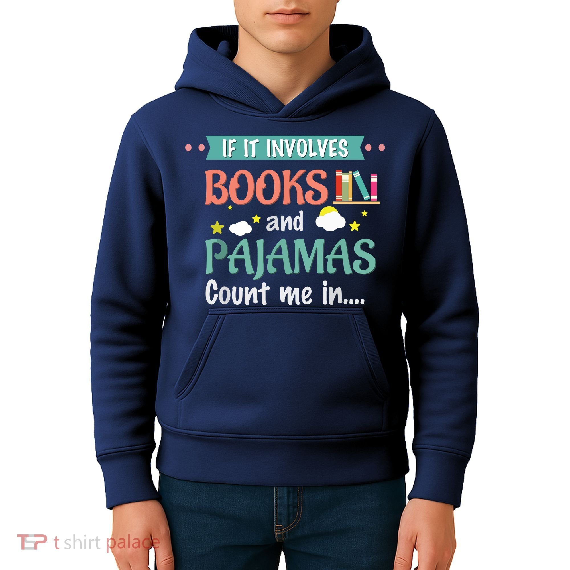 If It Involves Books And Pajamas Book Lover Gift Kids Hoodie