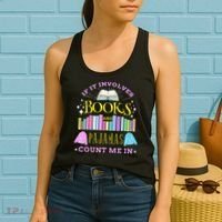 If It Involves Books and Pajamas Count Me In Librarian Women's Tank Top thumb 2