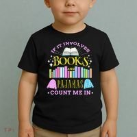 If It Involves Books and Pajamas Count Me In Librarian Toddler T-Shirt thumb 2