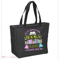If It Involves Books and Pajamas Count Me In Librarian Tote Bag thumb 2
