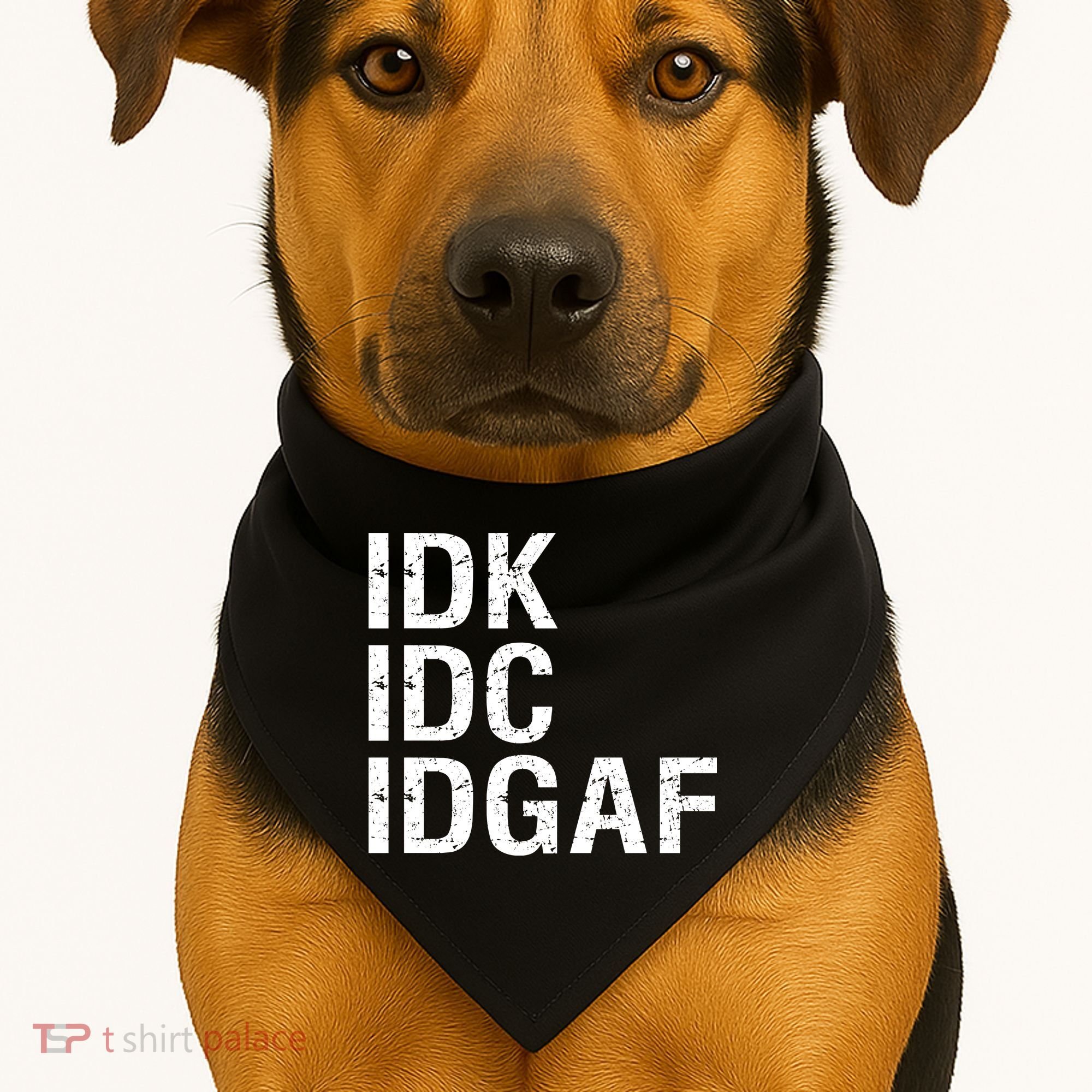 Idk Idc Idgaf USA-Made Doggie Bandana
