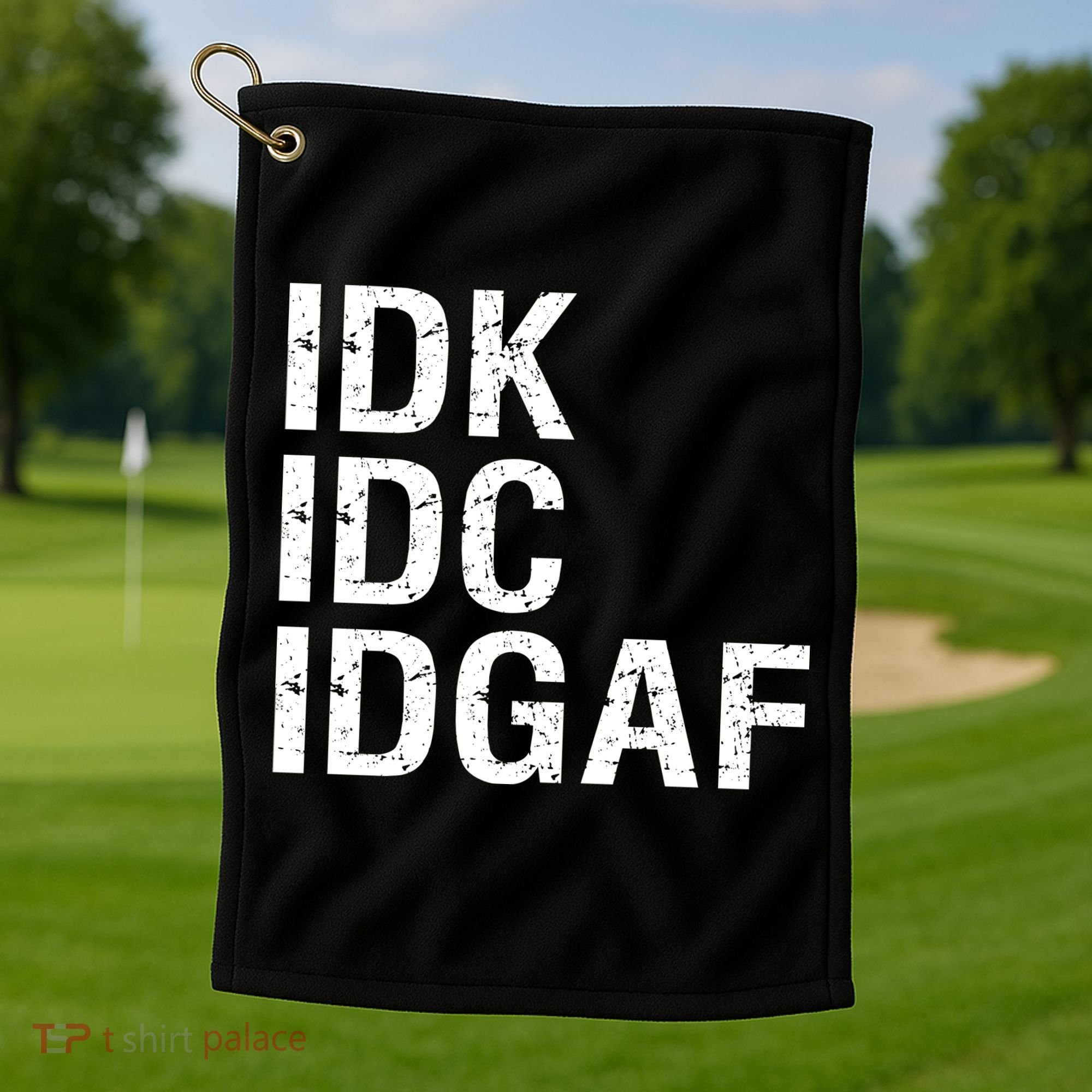 Idk Idc Idgaf Golf Towel