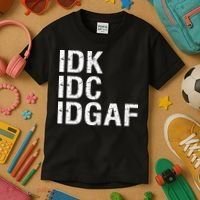 Idk Idc Idgaf Kids T-Shirt thumb 3