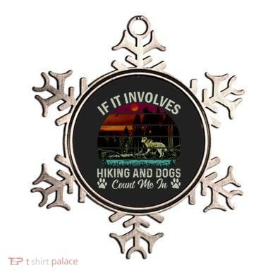 If It Involves Hiking And Dogs Count Me In Mountains Adventure Retro Vintage Ornament