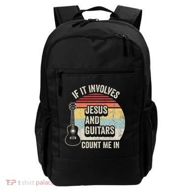 If It Involves Jesus And Guitars Count Me In Backpack
