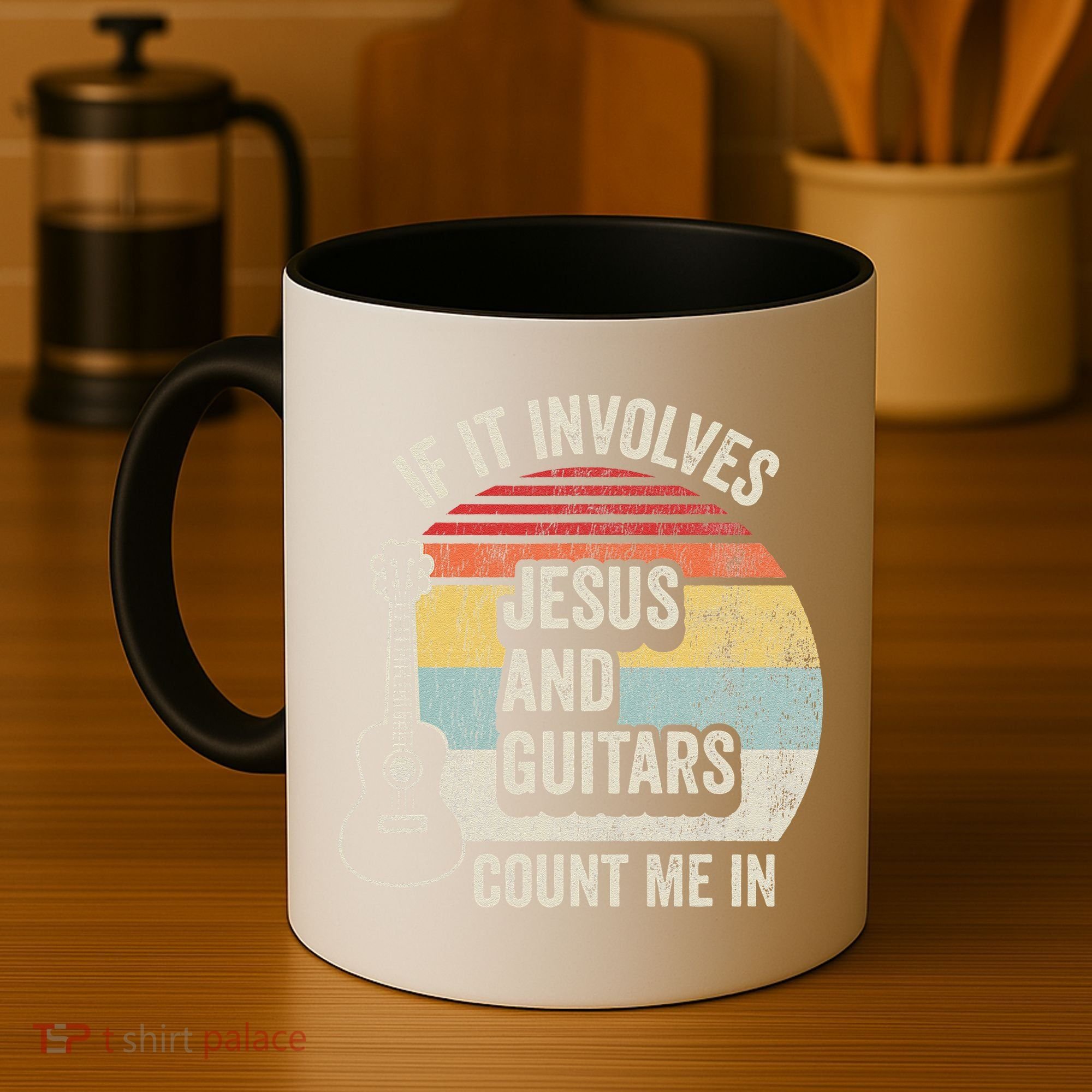 If It Involves Jesus And Guitars Count Me In Coffee Mug