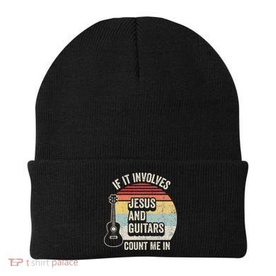 If It Involves Jesus And Guitars Count Me In Beanie