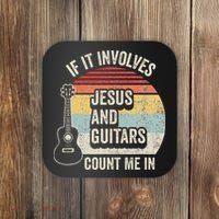 If It Involves Jesus And Guitars Count Me In Coaster thumb 0