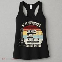If It Involves Jesus And Guitars Count Me In Women's Tank Top thumb 3