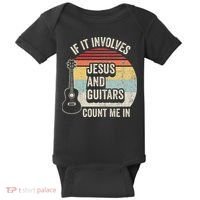 If It Involves Jesus And Guitars Count Me In Baby Bodysuit thumb 0