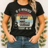 If It Involves Jesus And Guitars Count Me In Women's T-Shirt thumb 2