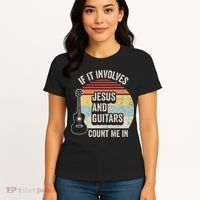 If It Involves Jesus And Guitars Count Me In Women's T-Shirt thumb 4