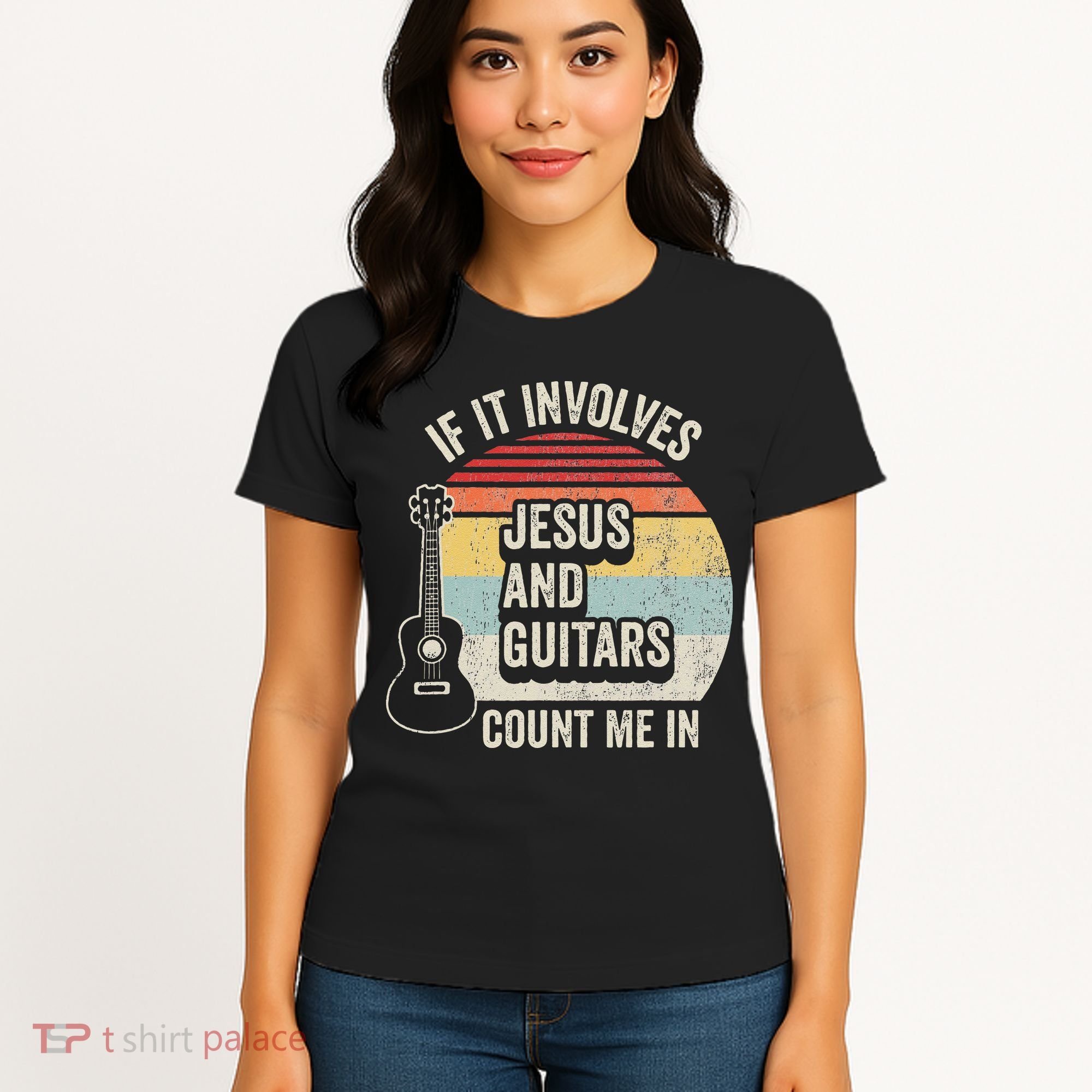 If It Involves Jesus And Guitars Count Me In Women's T-Shirt