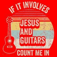 If It Involves Jesus And Guitars Count Me In Santa Hat thumb 1