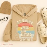 If It Involves Jesus And Guitars Count Me In Hoodie thumb 4