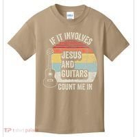 If It Involves Jesus And Guitars Count Me In Kids T-Shirt thumb 0