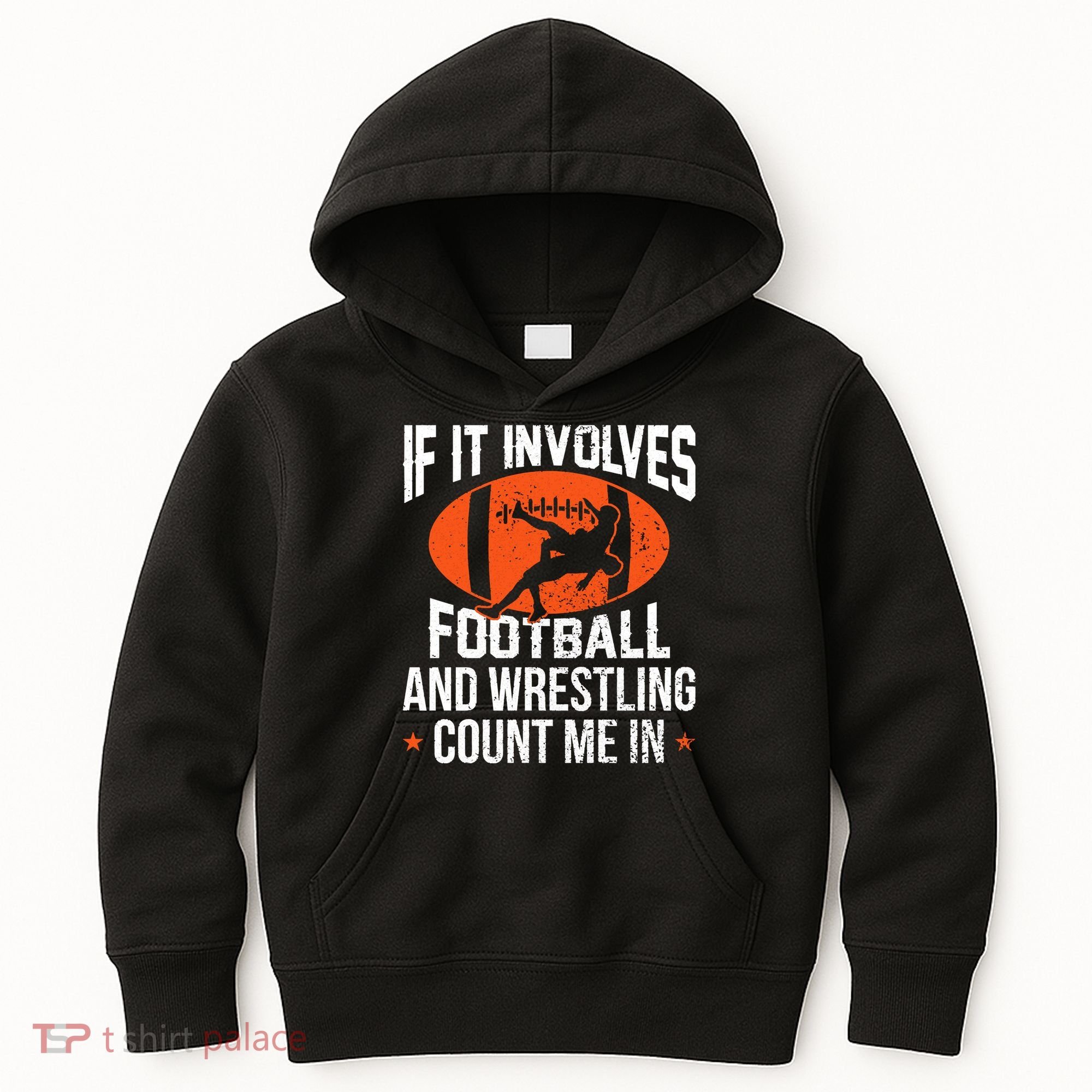If It Involves Football And Wrestling Count Me Kids Hoodie