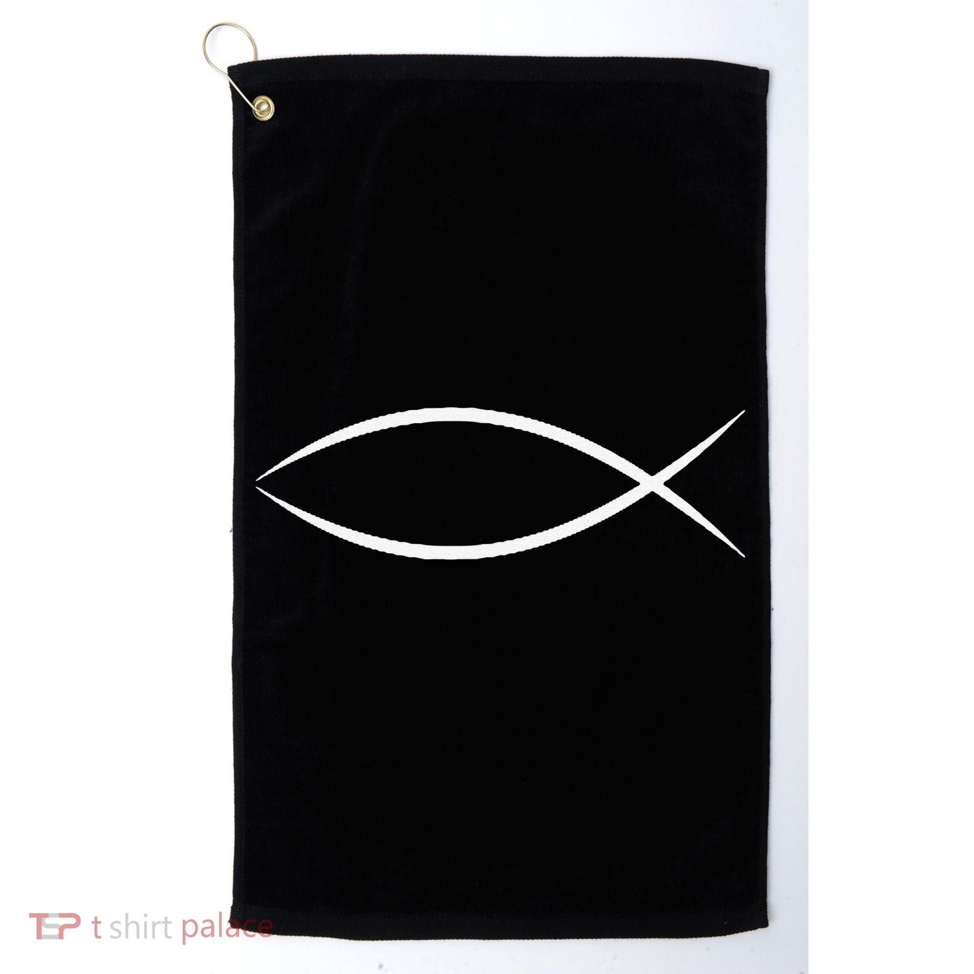 ICHTHYS ICHTHUS JESUS FISH CHRISTIAN SYMBOL Golf Towel