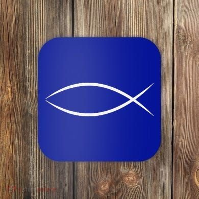 ICHTHYS ICHTHUS JESUS FISH CHRISTIAN SYMBOL Coaster