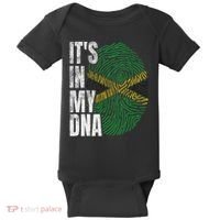It's In My Dna Jamaican Flag Jamaica Boy Girl Gift Baby Bodysuit thumb 0