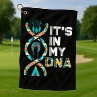 It's In My DNA Indigenous People's Day Native American Golf Towel thumb 1