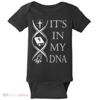 Its In My Dna Trust God Jesus Christian Faith Men Easter Day Baby Bodysuit thumb 0