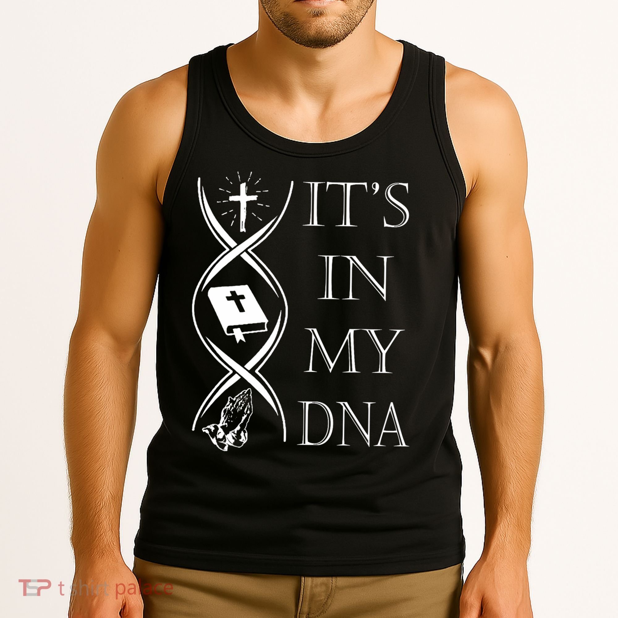 Its In My Dna Trust God Jesus Christian Faith Men Easter Day Tank Top