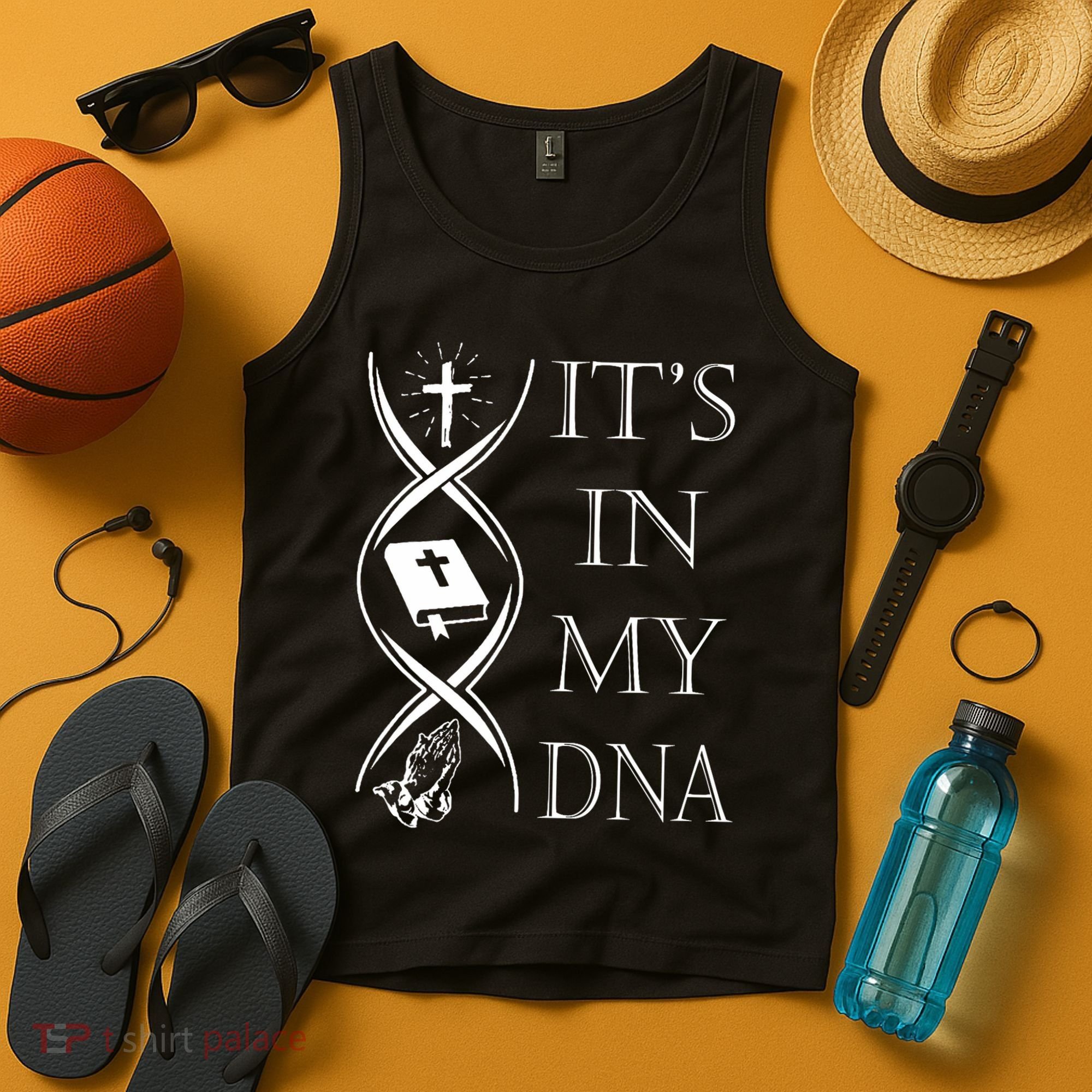 Its In My Dna Trust God Jesus Christian Faith Men Easter Day Tank Top