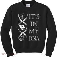 Its In My Dna Trust God Jesus Christian Faith Men Easter Day Kids Sweatshirt thumb 0