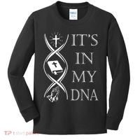 Its In My Dna Trust God Jesus Christian Faith Men Easter Day Kids Long Sleeve Shirt thumb 0