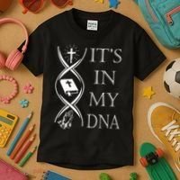 Its In My Dna Trust God Jesus Christian Faith Men Easter Day Kids T-Shirt thumb 3
