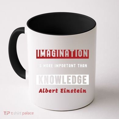 Imagination Is More Important Than Knowledge Albert Einstein Quote Funny Quote Coffee Mug