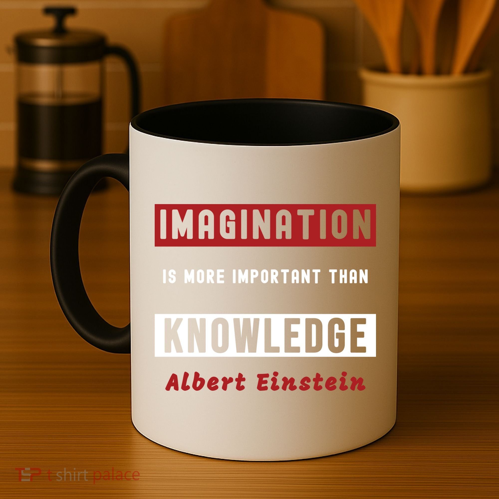 Imagination Is More Important Than Knowledge Albert Einstein Quote Funny Quote Coffee Mug
