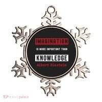 Imagination Is More Important Than Knowledge Albert Einstein Quote Funny Quote Ornament thumb 0