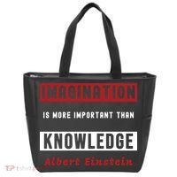Imagination Is More Important Than Knowledge Albert Einstein Quote Funny Quote Tote Bag thumb 0
