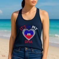 ItS In My Dna Haiti Flag Haitian Life Pride Haiti Patriotic Women's Tank Top thumb 2