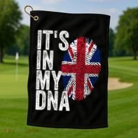 It's In My Dna England Union Jack Flag Christmas Gift Meaningful Gift Golf Towel thumb 1