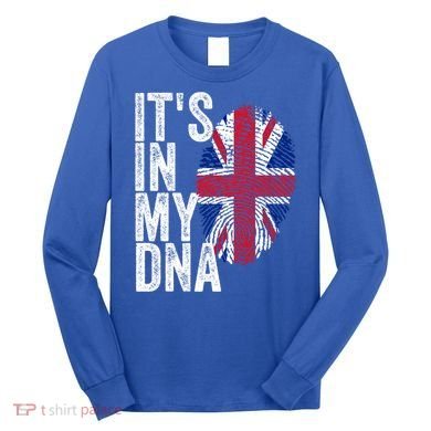 It's In My Dna England Union Jack Flag Christmas Gift Meaningful Gift Long Sleeve Shirt