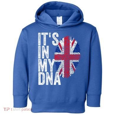 It's In My Dna England Union Jack Flag Christmas Gift Meaningful Gift Toddler Hoodie