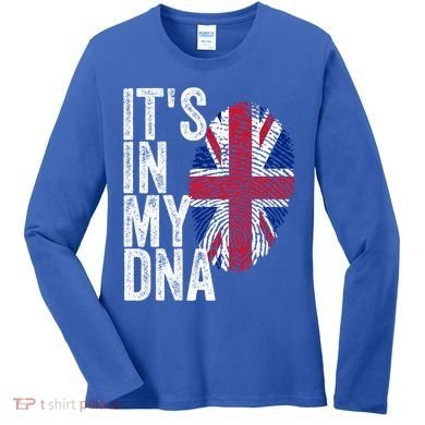 It's In My Dna England Union Jack Flag Christmas Gift Meaningful Gift Women's Long Sleeve Shirt