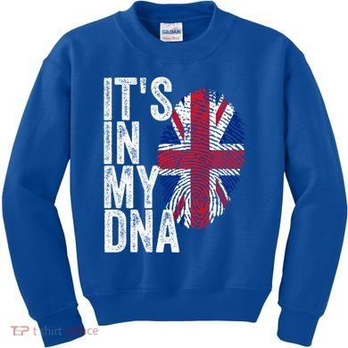 It's In My Dna England Union Jack Flag Christmas Gift Meaningful Gift Kids Sweatshirt