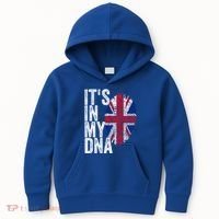 It's In My Dna England Union Jack Flag Christmas Gift Meaningful Gift Kids Hoodie thumb 0