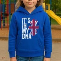 It's In My Dna England Union Jack Flag Christmas Gift Meaningful Gift Kids Hoodie thumb 3