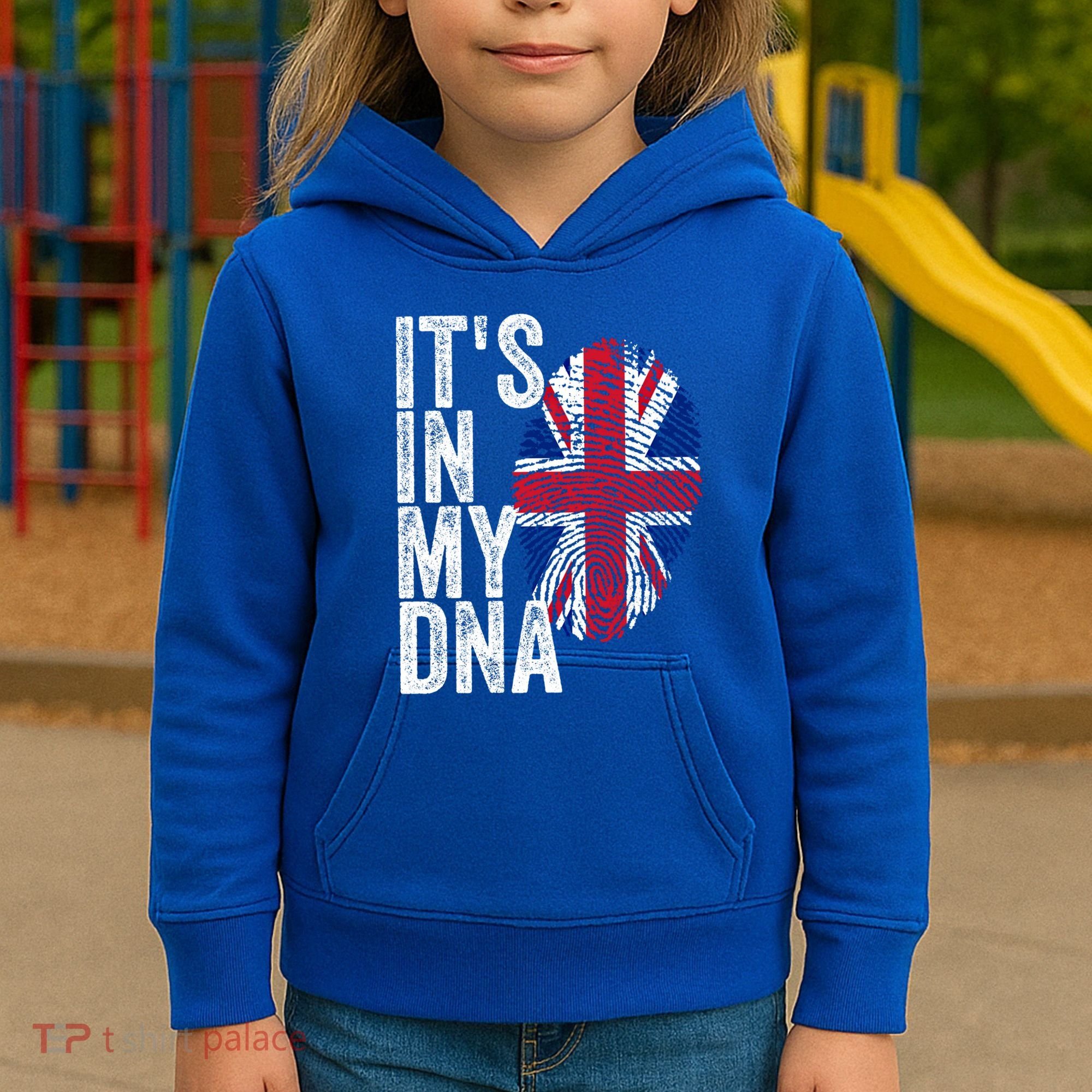 It's In My Dna England Union Jack Flag Christmas Gift Meaningful Gift Kids Hoodie