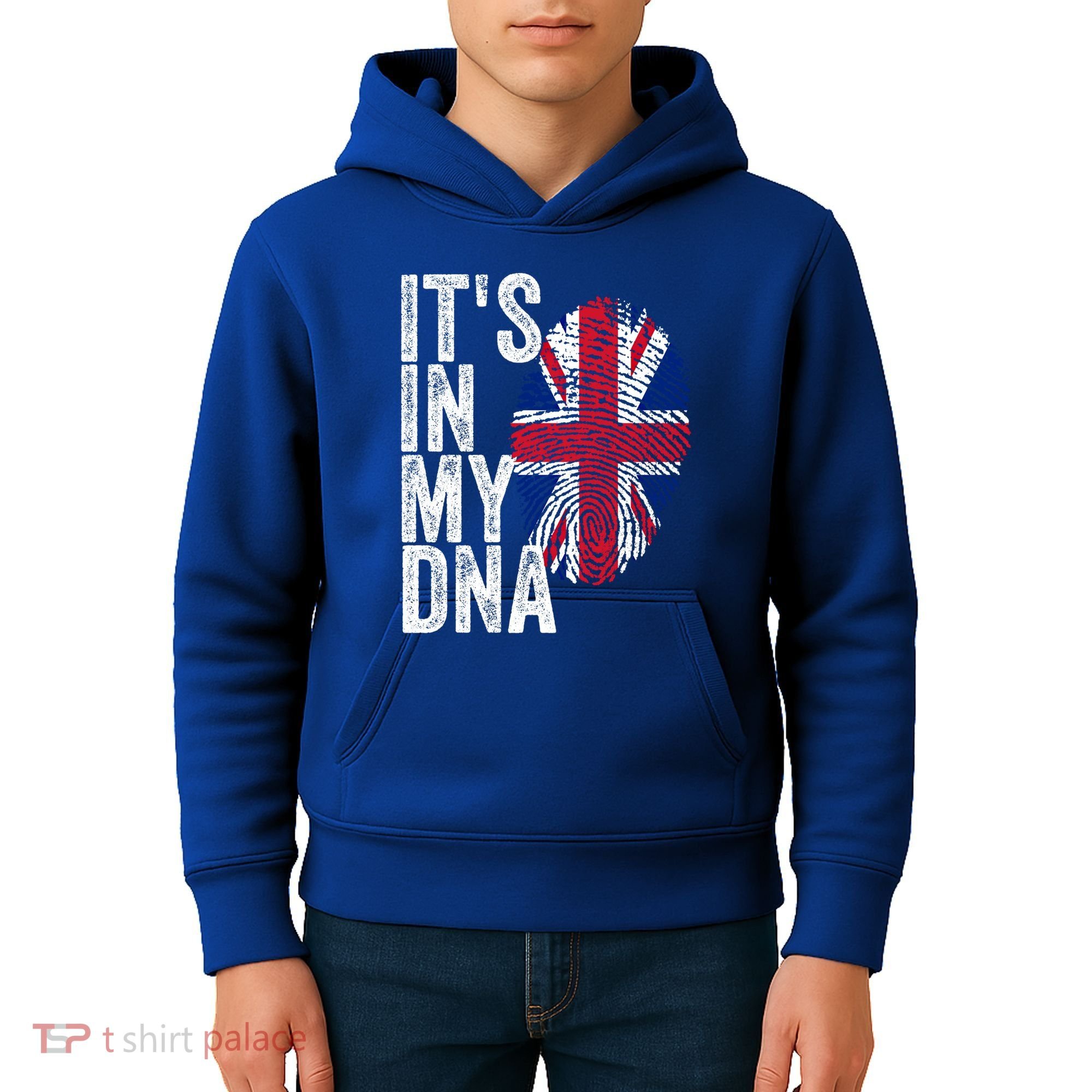 It's In My Dna England Union Jack Flag Christmas Gift Meaningful Gift Kids Hoodie