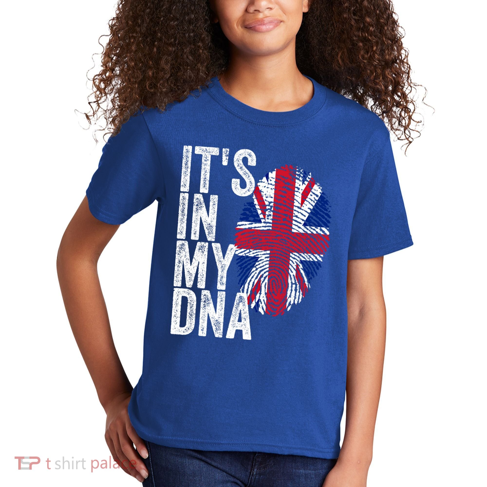 It's In My Dna England Union Jack Flag Christmas Gift Meaningful Gift Kids T-Shirt