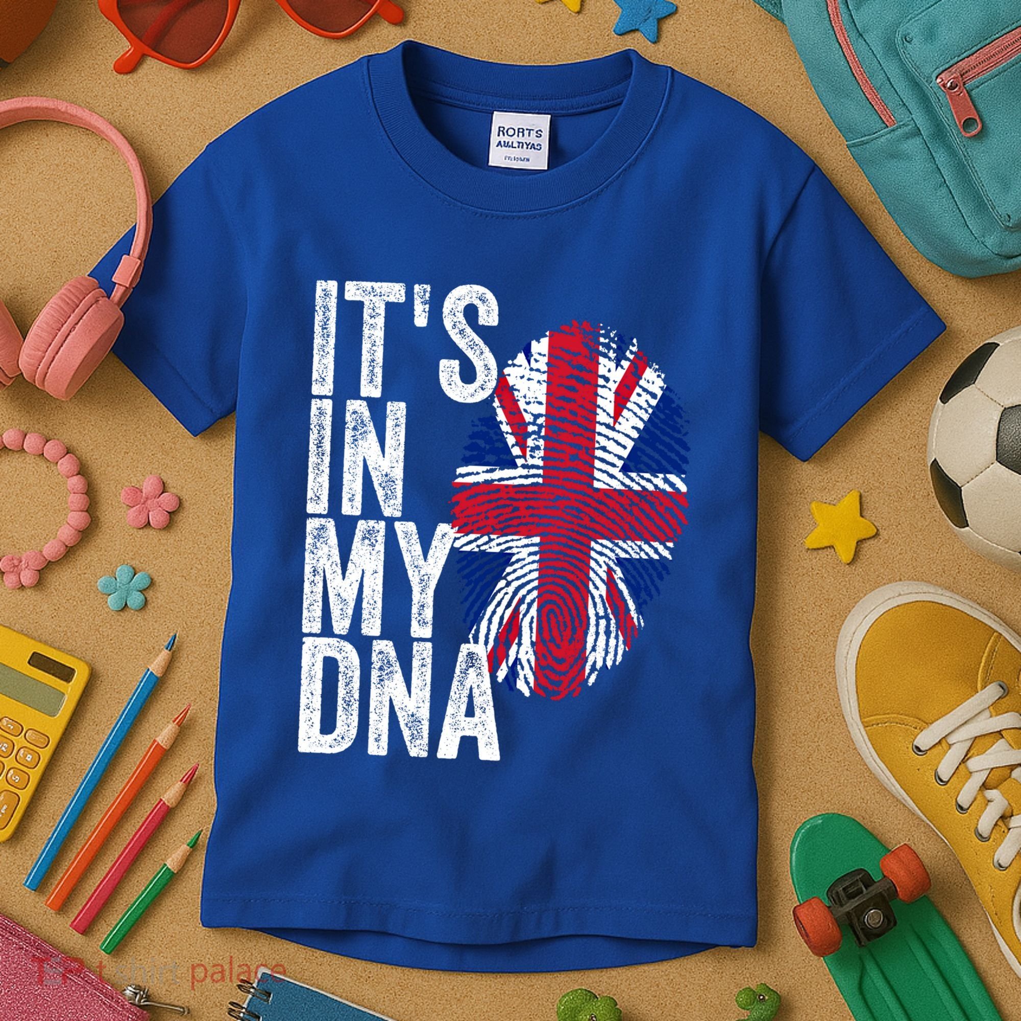 It's In My Dna England Union Jack Flag Christmas Gift Meaningful Gift Kids T-Shirt
