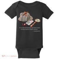 It Is My Business To Know. Novelty Sherlock Holmes Mystery Baby Bodysuit thumb 0